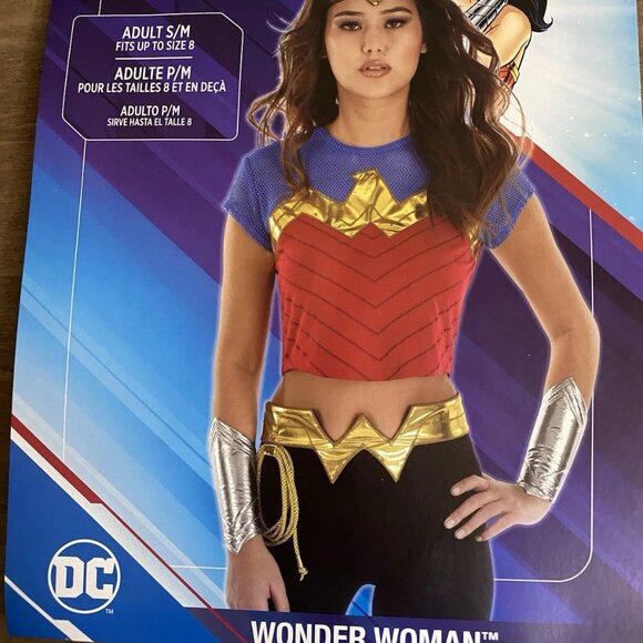 DC Comics WONDER WOMAN 6 Piece Adult Halloween~Cosplay Set S/M New in Package - Picture 2 of 8